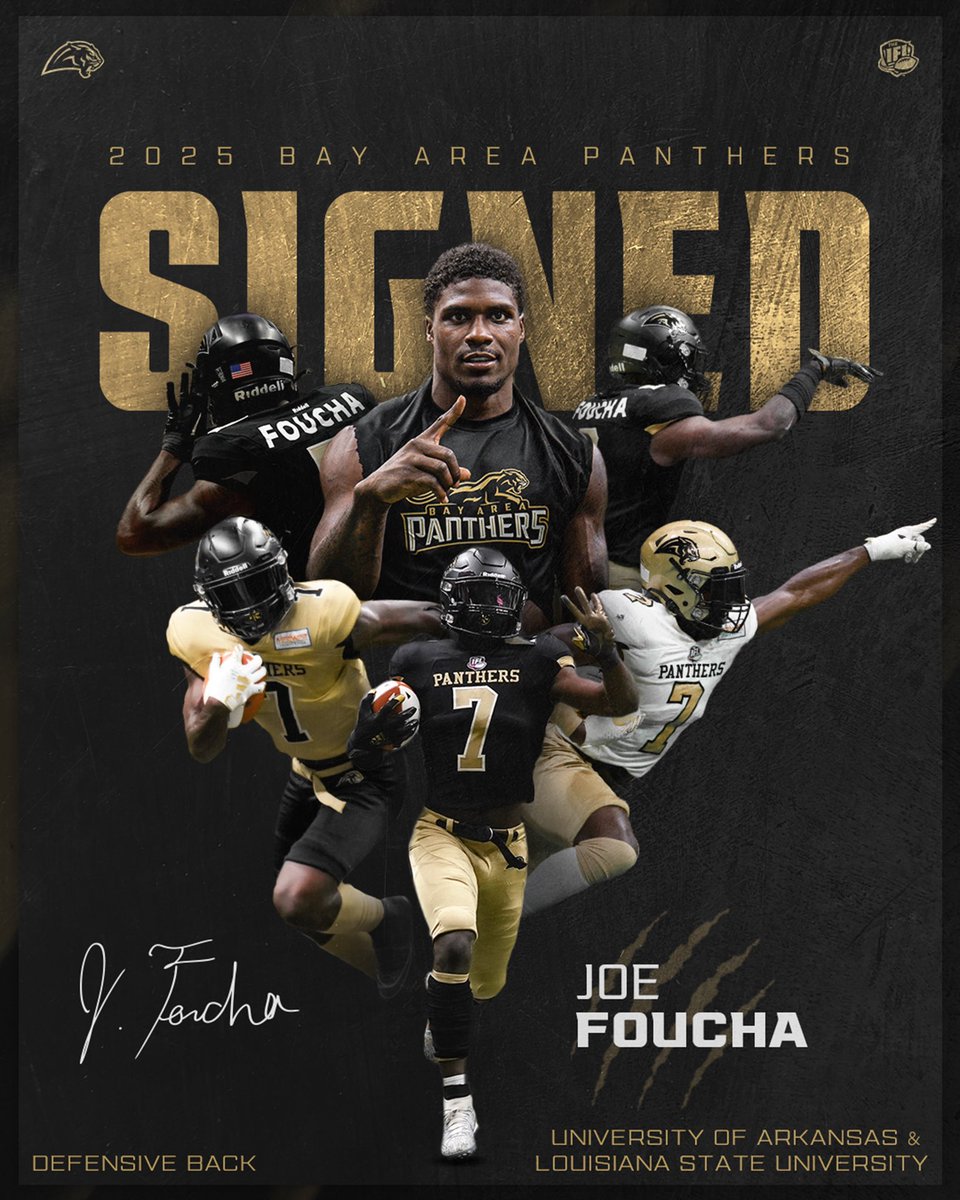 🐾 WELCOME BACK TO THE JUNGLE:

We’re excited to announce the re-signing of DB Joe Foucha for the 2025 season! 💥 <a href="/Joe_Foucha/">777</a>

Read more: bit.ly/4fJetL2

#BayAreaPanthers #IFL #PantherNation