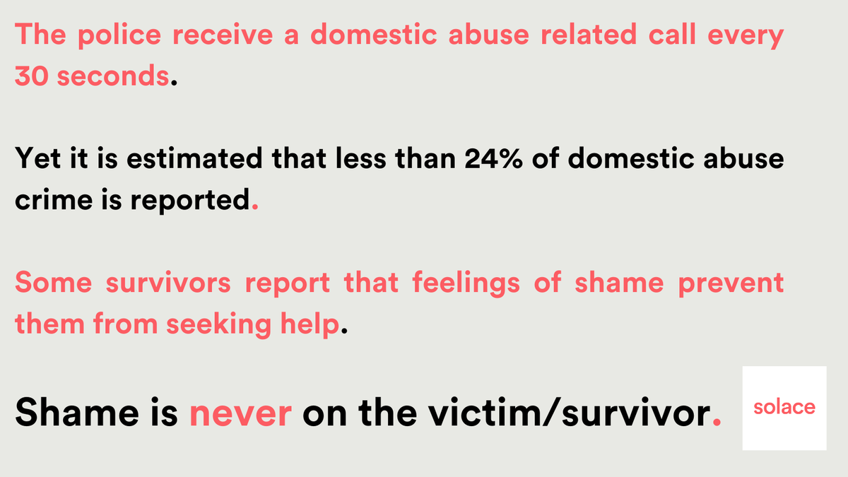 Solace Women's Aid (@solacewomensaid) on Twitter photo Shame is never on the victim/survivor. At Solace we listen, we believe and we never judge. If you need support then contact us on: advice@solacewomensaid.org or call 0808 802 5565.
#EndVAWG
(references: ONS, Refuge, FearFree, NCDV, IOPC) Shame is never on the victim/survivor. At Solace we listen, we believe and we never judge. If you need support then contact us on: advice@solacewomensaid.org or call 0808 802 5565.
#EndVAWG
(references: ONS, Refuge, FearFree, NCDV, IOPC)