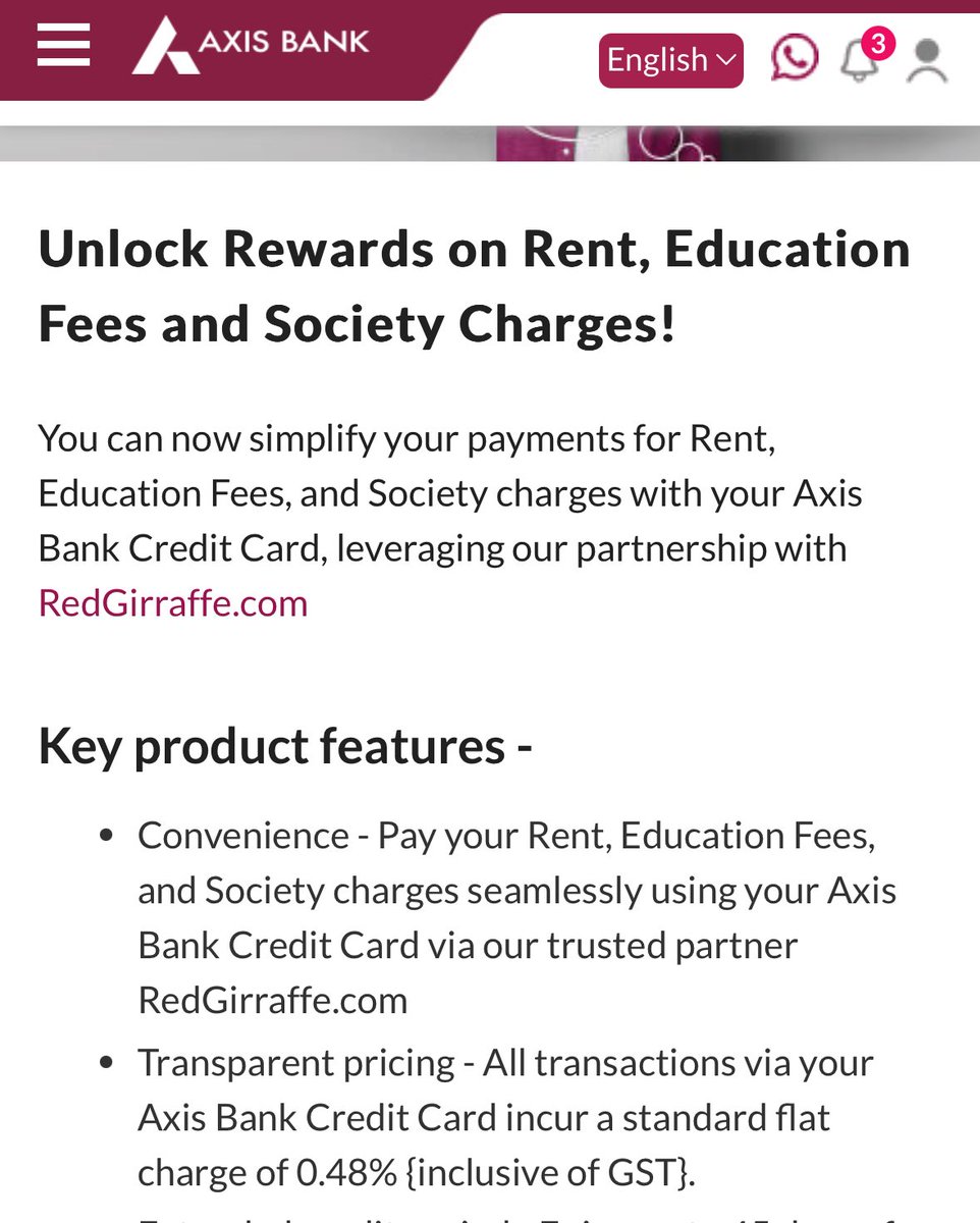 AmazingCreditC's tweet photo. Pay rent using red giraffe using axis bank credit card at 0.48% (Inclusive of GST)

Full details: https://t.co/PLSfOGp8jV

For more: https://t.co/zokoknaFUi https://t.co/gw90cmzzTM