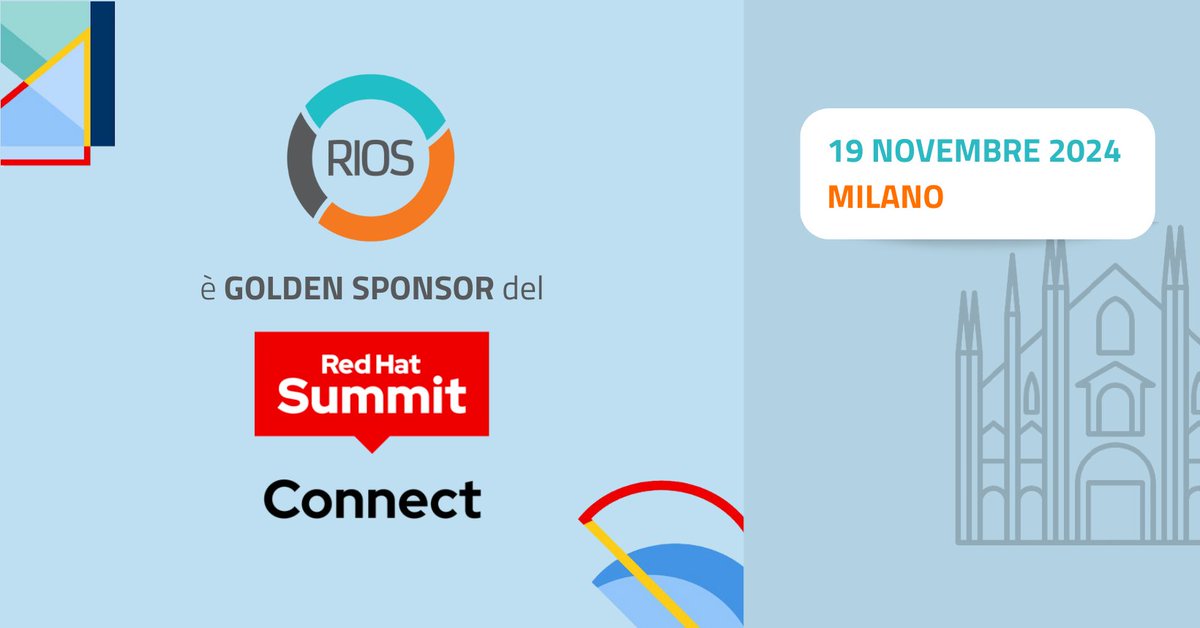 RIOS (@rios_opensource) on Twitter photo #SAVETHEDATE <a href="/RedHatItaly/">Red Hat Italy</a> #SummitConnect
🗓 19.11.2024
🕘 09:00 - 17:00
📍 #Milano
La rete si presenta con un'intera track dedicata, dal titolo:
🔸 Un anno di innovazione #OpenSource attraverso testimonianze e progetti 🔸
Correte a registrarvi: redhat.com/en/summit/conn… #SAVETHEDATE <a href="/RedHatItaly/">Red Hat Italy</a> #SummitConnect
🗓 19.11.2024
🕘 09:00 - 17:00
📍 #Milano
La rete si presenta con un'intera track dedicata, dal titolo:
🔸 Un anno di innovazione #OpenSource attraverso testimonianze e progetti 🔸
Correte a registrarvi: redhat.com/en/summit/conn…