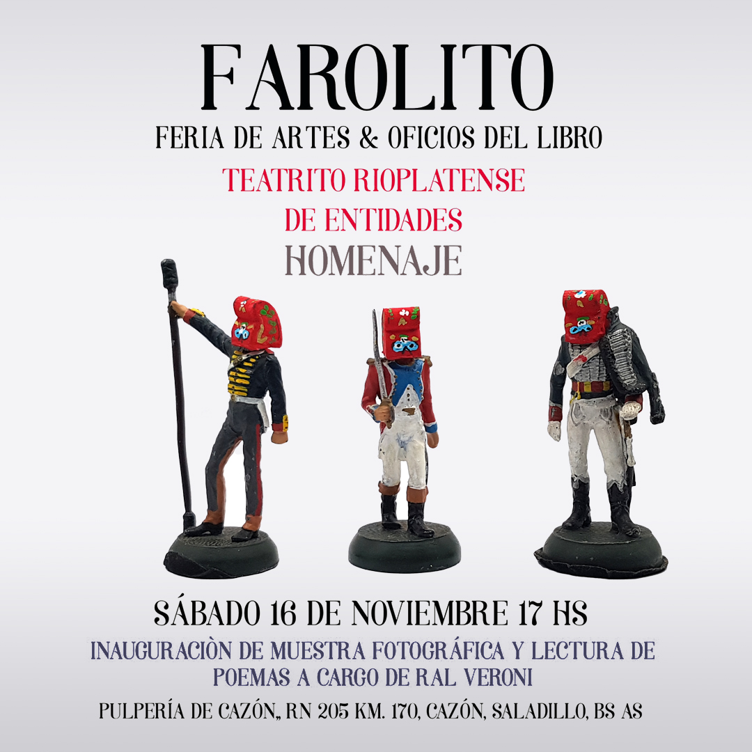 TREmuseo's tweet photo. Homenaje al TRE en @lapulperiadecazon
El sábado 16 de noviembre a las 17 hs al acto que dará por inaugurada la muestra fotográfica que describiremos a continuación. Ella permanecerá colgada todo el fin de semana entre antigüedades pulperas. https://t.co/pUzWuzXpwo