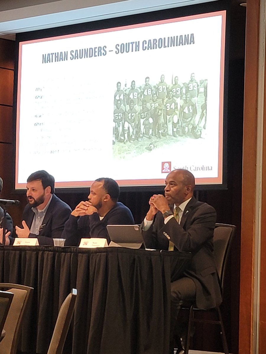 Historians in Action! Earlier this week, Associate Professor Dr. Bobby Donaldson and two of our PhD Alums, Dr. Nathan Saunders (2015) and Dr. Ramon Jackson (2019) presented at the South Caroliniana Society event, "What is Collectible?" (continued in comments)