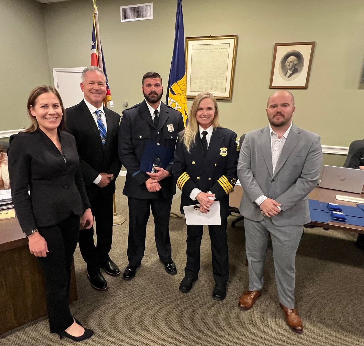 ParmaHts's tweet photo. On Tuesday, the Parma Heights Police Department held their first awards ceremony during the city council meeting with Mayor Marie Gallo to honor officers for extraordinary life-saving actions and acts of bravery—moments that truly define what it means to serve and protect. https://t.co/MUW5NZagHb