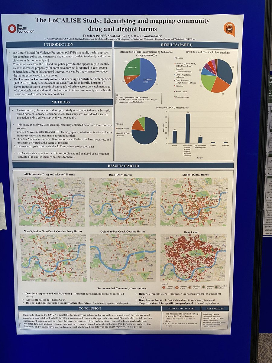 Owen Bowden-Jones (@owenbowdenjones) on Twitter photo Delighted to see our new research on display at this year’s <a href="/SSA_Addiction/">Society for the Study of Addiction</a> Conference. Explores the geolocation of drug/alcohol harms to support targeted community interventions. <a href="/ClubDrugClinic/">Club Drug Clinic 💙</a> <a href="/CNWLNHS/">CNWL NHS FT</a> <a href="/addictionprofs/">Addiction Professionals</a> <a href="/NHS_APA/">NHS Addictions Provider Alliance</a> Delighted to see our new research on display at this year’s <a href="/SSA_Addiction/">Society for the Study of Addiction</a> Conference. Explores the geolocation of drug/alcohol harms to support targeted community interventions. <a href="/ClubDrugClinic/">Club Drug Clinic 💙</a> <a href="/CNWLNHS/">CNWL NHS FT</a> <a href="/addictionprofs/">Addiction Professionals</a> <a href="/NHS_APA/">NHS Addictions Provider Alliance</a>