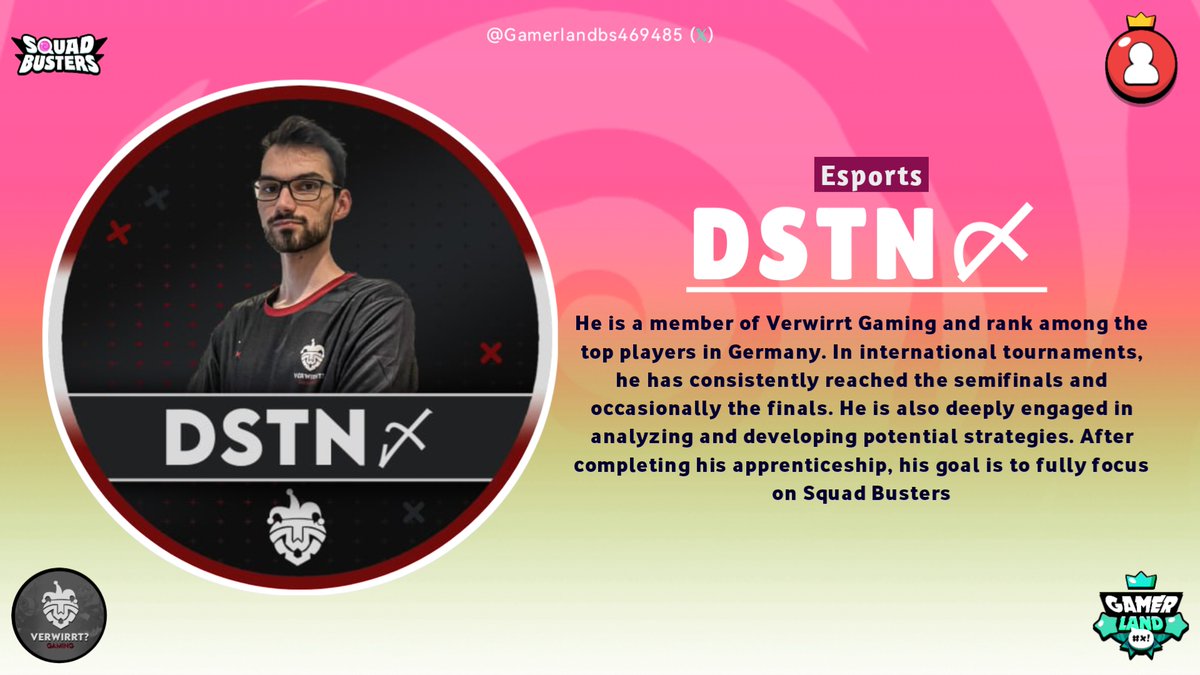 GamerlandMedia's tweet photo. ⚡️⚡️OFFICIAL: @Dstn_exe on the interview! The list of Germany's top players on Squad Busters continues. Our new member is Dstn〆❤️
📅Interview date: 17th November
#SquadBusters #InterviewAnnouncement https://t.co/uEecxREcqE