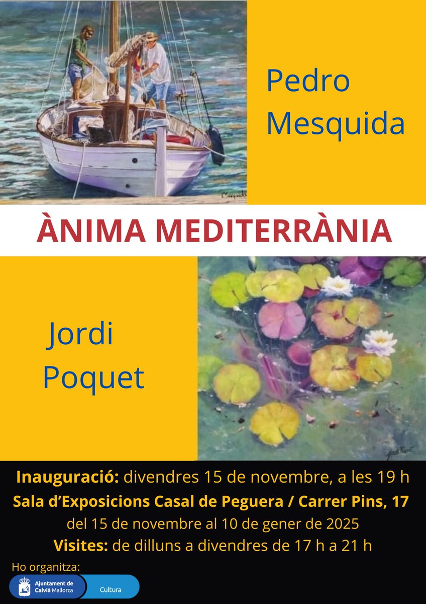 #Cultura 🤣🎨 

Entrevistem el còmic <a href="/FranPatiComedy/">Fran Pati</a>, que visita la Sala Palmanova en el marc del <a href="/FesJaja_/">FesJajá</a> amb "Y tú, ¿tienes pueblo?". I parlem amb els artites plàstics Jordi Poquet i Pedro Mesquida, que inauguren la mostra "Ànima Mediterrània".

🎧👉shre.ink/geop