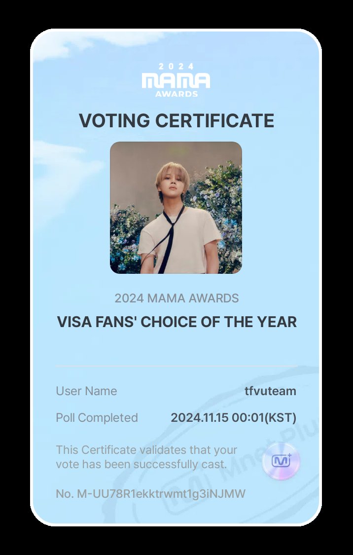 MAMA AWARDS 2024 🏆
2nd VOTING | DAY 15

-VOTE RESET-

⚠️VOTING CLOSE IN 24 HOUR⚠️

FANS’ CHOICE
✅ Female: Vote for TWICE 
✅ Male: Vote for JIMIN

VISA FANS CHOICE
✅JIMIN

🎯 2000 PROOFS‼️

SHARE YOUR VOTING PROOFS 🔥 

#2024MAMAVOTE #twice