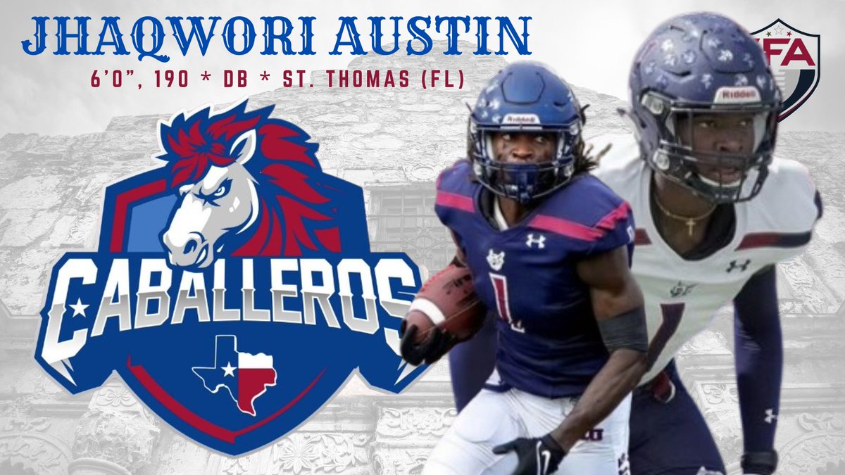 San Antonio Caballeros (@sa_caballeros) on Twitter photo Please welcome <a href="/STU_Football/">STU Football</a> ballhawk <a href="/LaidBackQwori/">Jhaqwori Austin</a> to the Caballeros! Austin was a 4-year starter for the Bobcats, earning 1st Team All-<a href="/MidSouthSports/">Mid-South Conference</a> honors. He finished his collegiate career with 134 tackles, 14 interceptions, 34 pass breakups, and 6 blocked kicks! Please welcome <a href="/STU_Football/">STU Football</a> ballhawk <a href="/LaidBackQwori/">Jhaqwori Austin</a> to the Caballeros! Austin was a 4-year starter for the Bobcats, earning 1st Team All-<a href="/MidSouthSports/">Mid-South Conference</a> honors. He finished his collegiate career with 134 tackles, 14 interceptions, 34 pass breakups, and 6 blocked kicks!