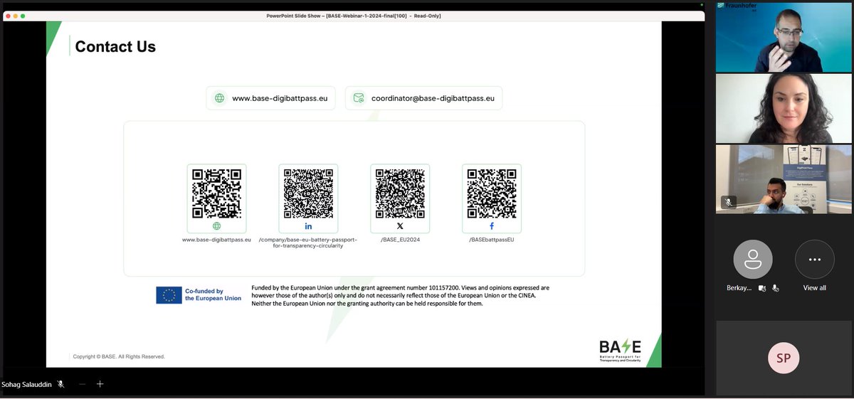 BASE_EU2024's tweet image. The #BASE_EU Project has just completed its first webinar of the BASE Webinar Series! 

Connect with us through the website and social media profiles for further updates about the Project and recording of this webinar.

#CircularEconomy #BASEProject