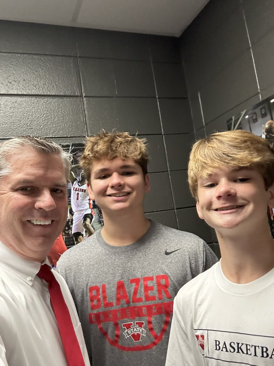 CoachMikeHelfer's tweet photo. So happy to start another year at VSU … year 20!!  These two have been with me the entire way … all they really know!!  #family https://t.co/ATJ7wrf91W
