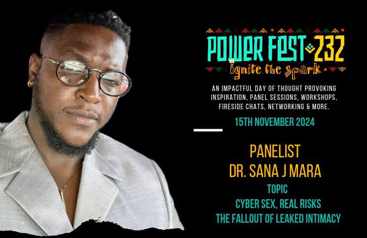 powerwomen232's tweet image. We’re honored to have Leeann Mahota Rizk, an accomplished Speaker, Facilitator, Advocate, and Sex Expert, host this critical fireside chat, with panelists Dr Sana J. Mara, Camareh Kamara and Edward Bockarie.
#PowerFest 
#PowerWomen232 
#InspireEngageLead