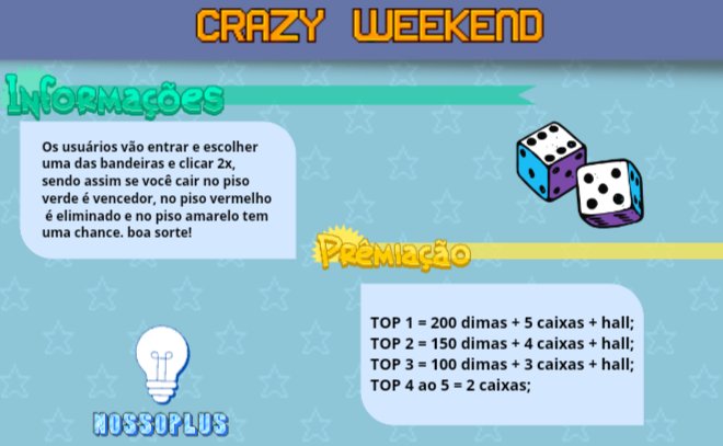 💡¦ CRAZY WEEKEND: ARENA GOLFE

É um evento de sorte e que todos podem jogar e ganhar ao mesmo tempo! Participe e ganhe a prêmios.

Sexta - Feira as 18h br.

Acesse: ironhotel.org