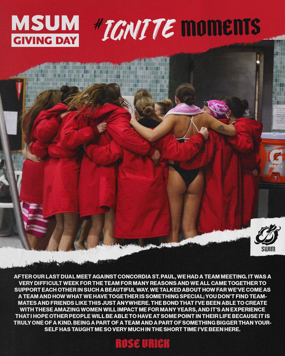 MSUM_Swim's tweet photo. #IgniteMoments like these on #MSUMGivingDay
➡️https://t.co/Xd18FMe8xz
Help make moments like these possible by giving to MSUM on Giving day to make the most of your donation with matching funds, challenges, and the ability to give directly to the program of your choice. https://t.co/a4kvd1ZUqR