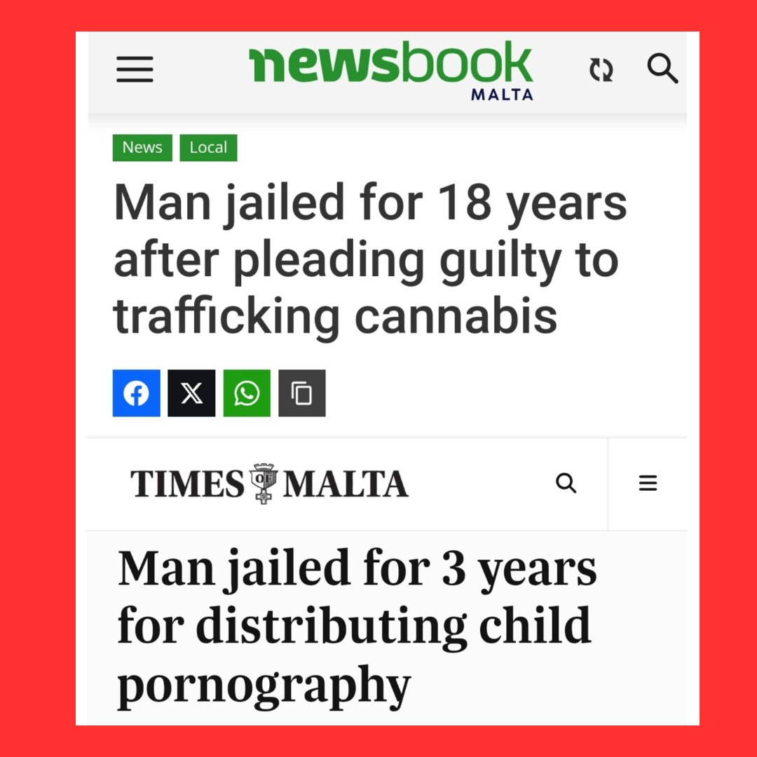 Releafmalta's tweet image. What happened to the principle of #proportionality?

Is 18 years for #cannabis with very low levels of #THC a just sentence?

#malta #maltacannabisreform