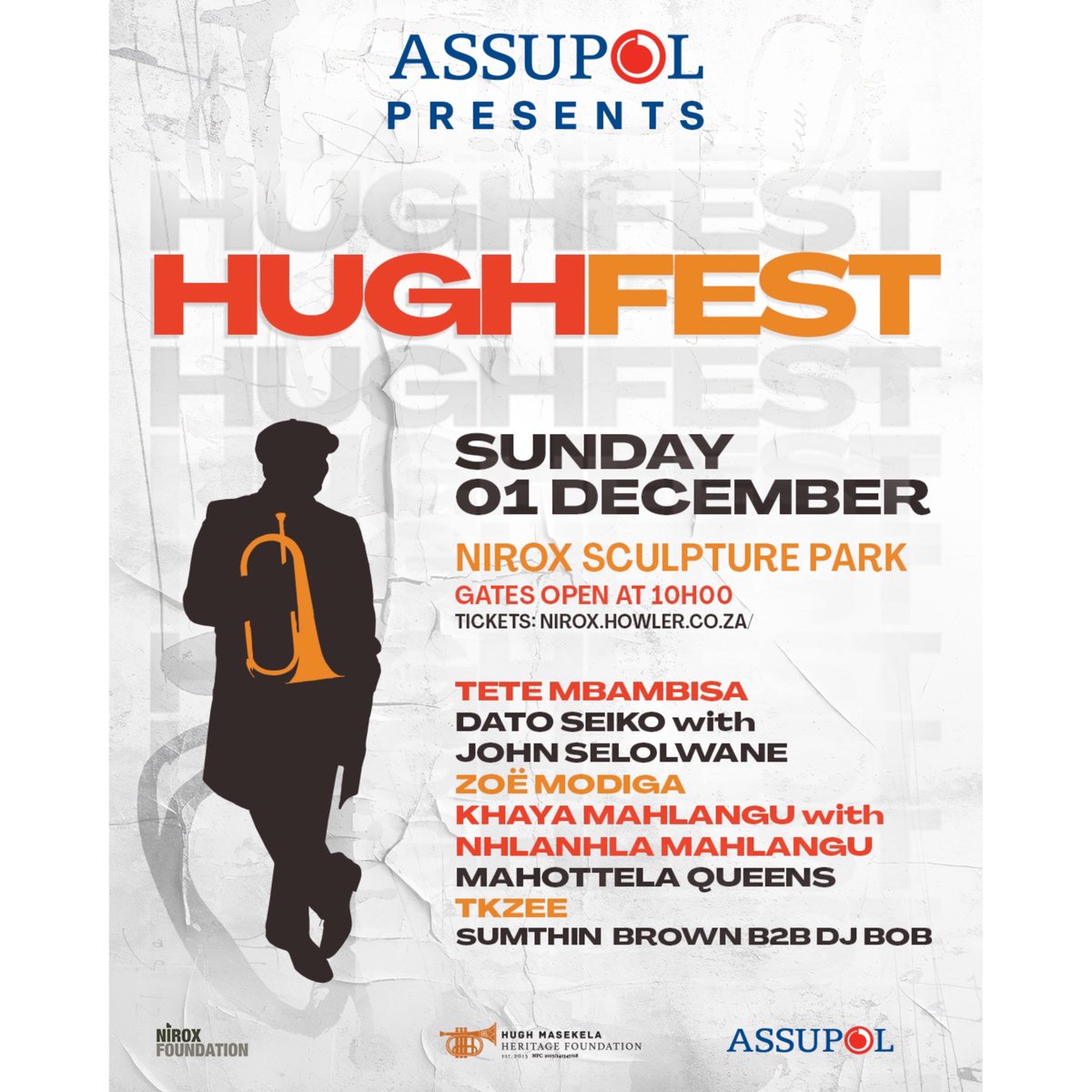 🎷 Celebrating 50+ years of musical mastery with Khaya Mahlangu! A true legend, his soulful sax and dedication to teaching have shaped South African music. Catch him and Nhlanhla Mahlangu at #HughFest2024! 

Dec 1
Nirox Sculpture Park
11:00 - 18:00
#AssupolServingThoseWhoServe