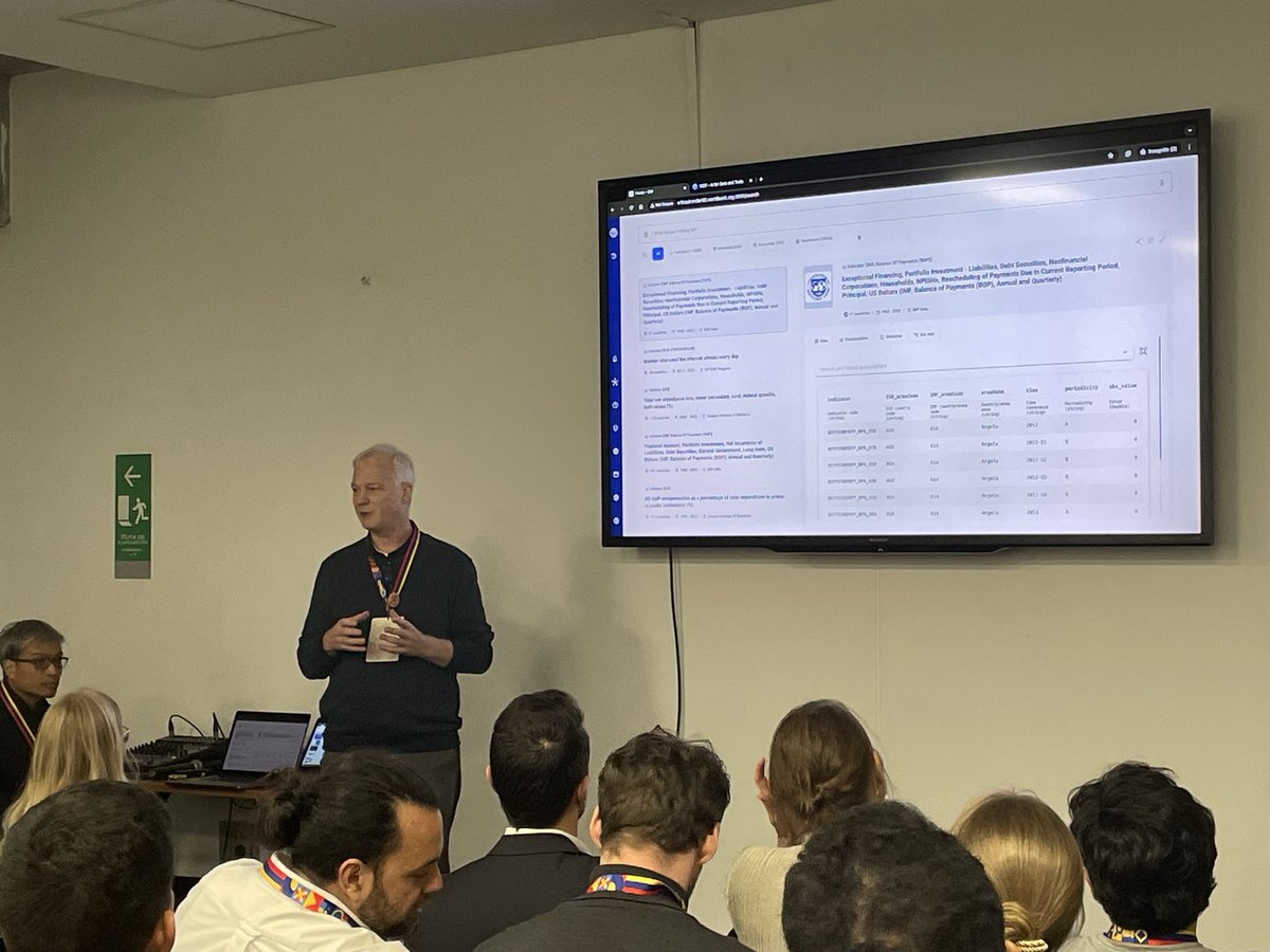 worldbankdata's tweet photo. At the @UNDataForum, Deputy Chief Statistician Olivier Dupriez &amp; Sr. Data Scientist Aivin Vicquierra led a session on AI &amp; data dissemination, featuring tools like DataLab for tax administrations and NLP for analyzing climate policy.

Follow &amp; join: https://t.co/kXWLlbtL7D #UNWDF https://t.co/Lex9tbUAGy