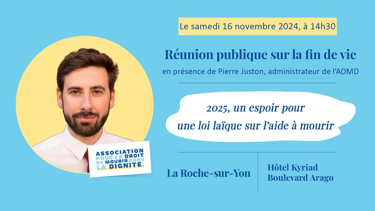 📣 Retrouvez-moi ce samedi à La Roche sur Yon en #Vendée pour parler #laïcité et #FinDevie