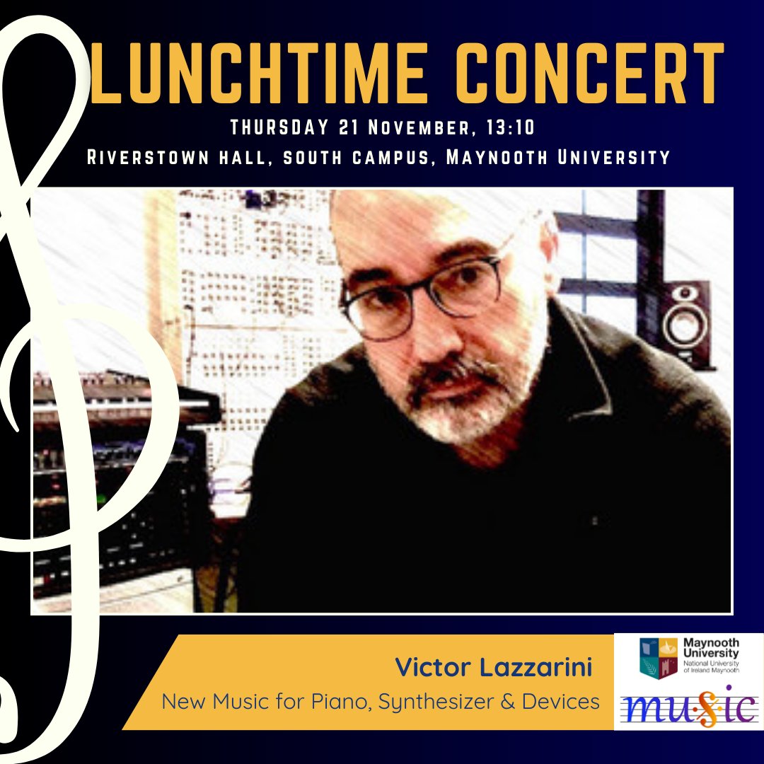 MusicMaynooth's tweet image. 🎹🎶FREE LIVE MUSIC - ALL WELCOME🎶🖥️

Victor Lazzarini: New Music for Piano, Synthesizer, and Devices 

📌Riverstown Hall @MaynoothUni
🕐13:10
🗓️21 Nov

Read more here: maynoothuniversity.ie/music/events/m…

#MaynoothUniversity #MusicMaynooth #Free #LiveMusic #Concert #Frippertronics #Piano