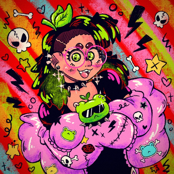 finished this DTIYS challenge for the rad pogpals!! #GothEmoPoggy 