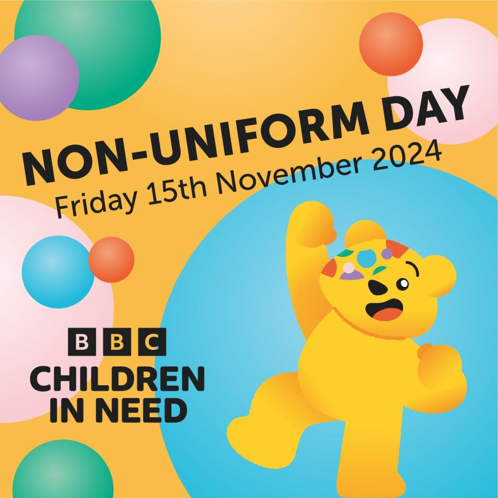 A quick reminder that tomorrow we are raising money for Children in Need. Please support this fantastic cause by donating £1 and wearing bright colours or spots to school. 

Thank you for your support!