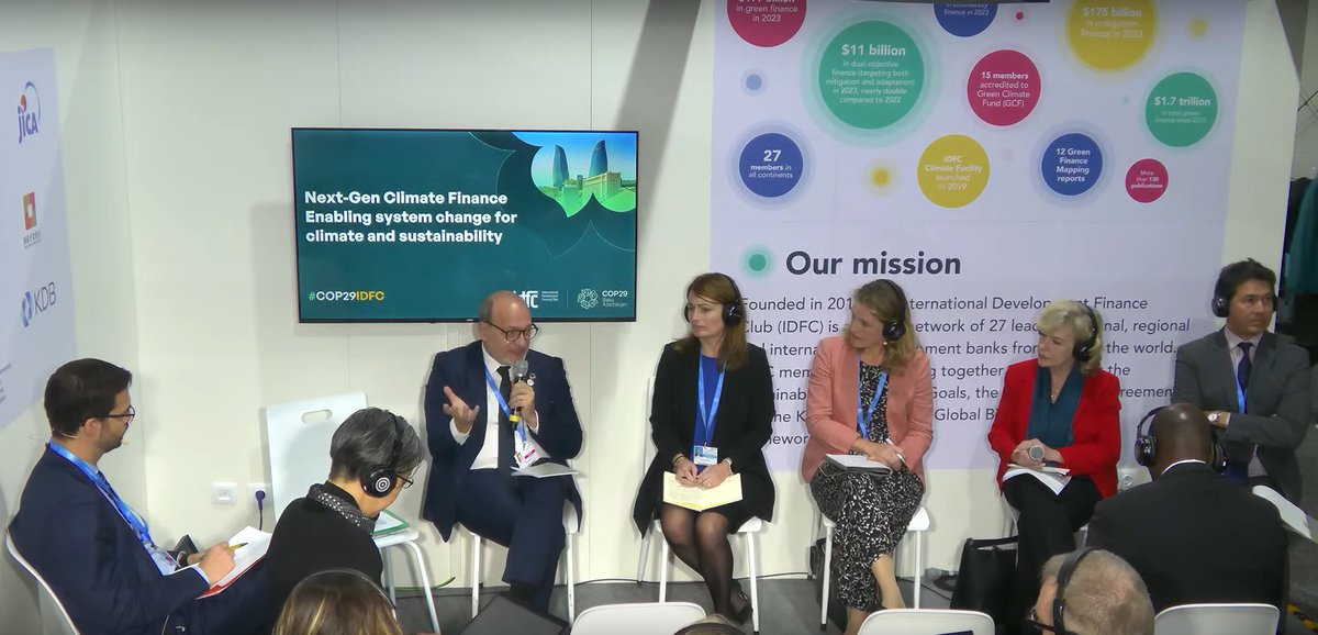 #COP29 |💬"Today, for the 1st time, + than 40% of the global financial sector is joining forces in a whole-of-system to define transformational finance as the bridge between Climate &amp; Paris-aligned finance, to turn policies &amp; institions towards SDGs. To build a collaborative