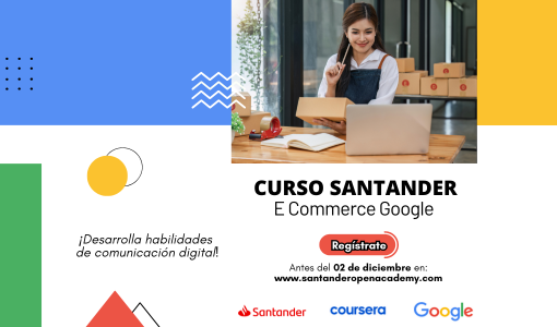 #EstudianteUV 📢 ¡No te pierdas esta oportunidad! Desarrolla tus habilidades en comunicación digital y comercio electrónico con el Curso Santander E-Commerce junto a Google. 🚀

📅 Regístrate antes del 2 de diciembre 👉 santanderopenacademy.com