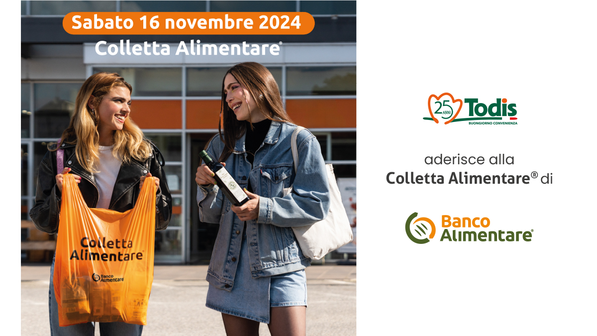 Todis (@todisbuongconv) on Twitter photo Oggi, 16 Novembre, presso alcuni nostri punti vendita sarà possibile donare parte della tua spesa ai volontari della Fondazione <a href="/BancoAlimentare/">Banco Alimentare</a> Onlus, durante la Giornata Nazionale della #CollettaAlimentare.
Un gesto da vivere. E rivivere.
#Todis Oggi, 16 Novembre, presso alcuni nostri punti vendita sarà possibile donare parte della tua spesa ai volontari della Fondazione <a href="/BancoAlimentare/">Banco Alimentare</a> Onlus, durante la Giornata Nazionale della #CollettaAlimentare.
Un gesto da vivere. E rivivere.
#Todis
