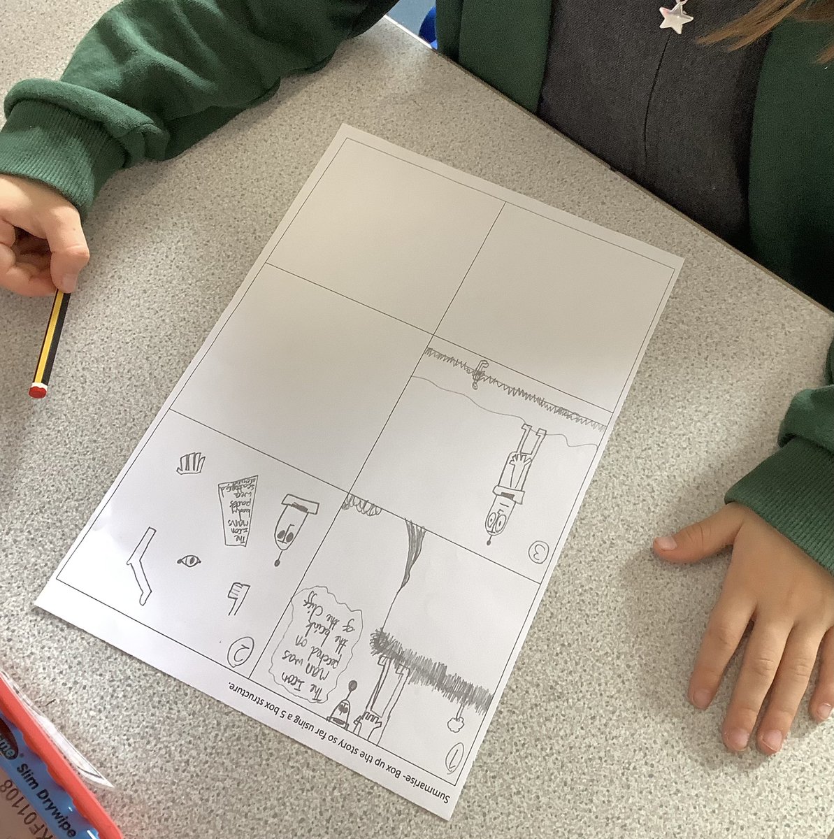 Enterprise practised the skill of summarising using our class text The Iron Man.