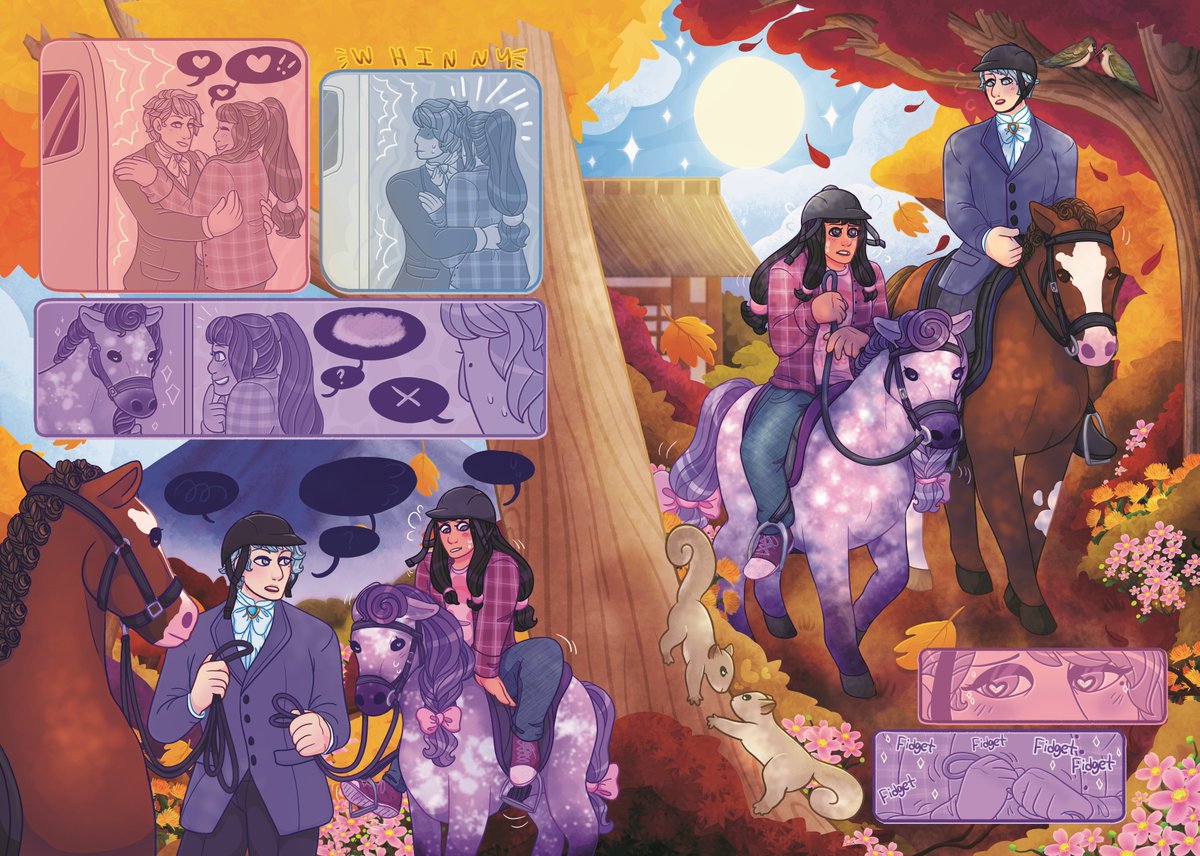 Here's my SPREAD/SORTA COMIC for the <a href="/AAFranMayaZine/">FranMaya Zine @ LEFTOVERS CLOSED 💜</a> ,that goes along with the fic that <a href="/timepatches/">madi ✨ @DAZOTL toya6!</a>  wrote called Hold Your Horses LINKED BELOW
leftover sales for the zine are also open and will also be linked below <33

[ #franmaya #franziskavonkarma #mayafey #aa #aceattorney ]