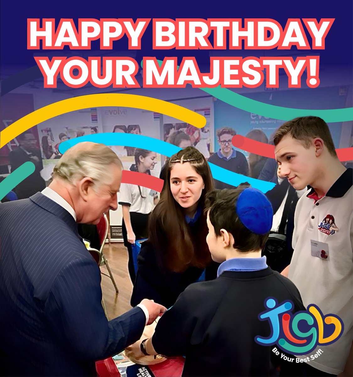 Wishing our Patron, HM The King, a very happy 76th birthday today! 🎉👑 Just like our JLGB motto, may you continue to go #FromStrengthToStrength!

#HappyBirthday #BeYourBestSelf #YouthEmpowerment #InspiringLeaders #JewishYouth #RoyalSupport