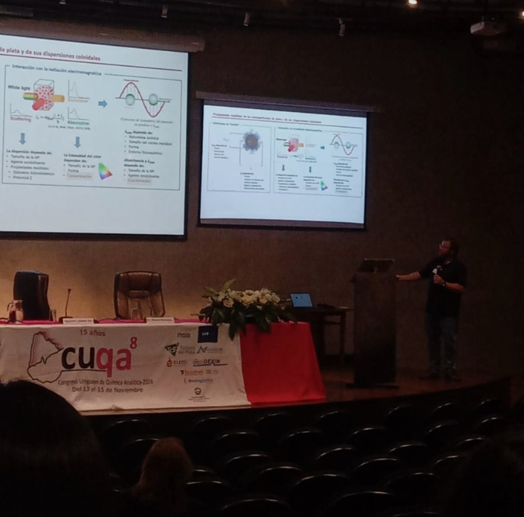Comenzó el CUQA 8 con la Conferencia Inaugural "Propiedades aditivas para el análisis de nanopartículas de plata" a cargo de nuestro compañero, del Dr. Eduardo Méndez de <a href="/FcienUdelar/">Facultad de Ciencias</a>