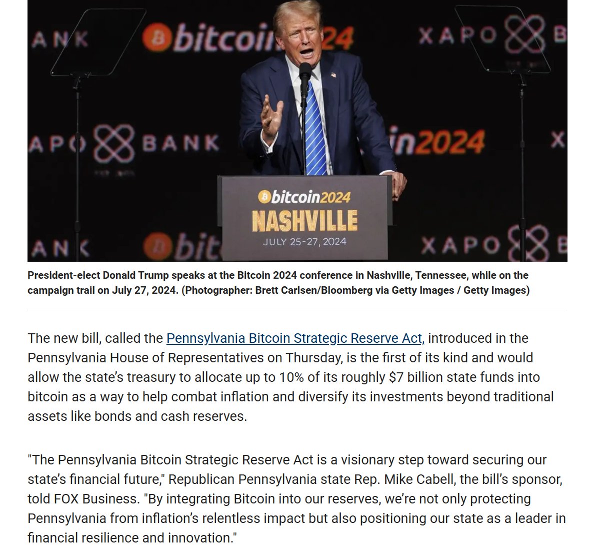 BTC超速報：米国の複数の州は「ビットコインを準備金にする」という国家戦略の導入検討をしており、ペンシルベニア州は「ビットコイン戦略準備金法」を提出。  これはインフレ対策に州国庫の10%70億ドル(1.09兆円)をビットコイン購入に当てるという #ビットコイン #仮想 ...