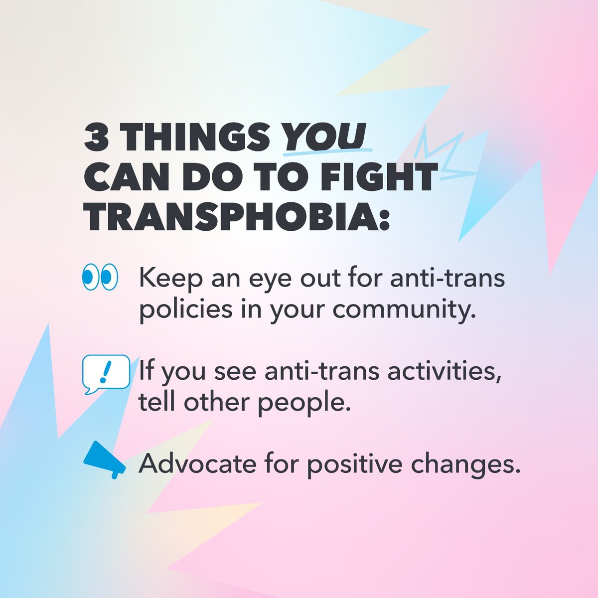Imagine a world where we respect everyone’s identity, where trans &amp; nonbinary people don’t have to fear discrimination or violence. Let’s unite against transphobia &amp; create safer spaces for all!✊🏳️‍⚧️

#NoToTransphobia #TransAwarenessWeek #TransgenderAwarenessWeek