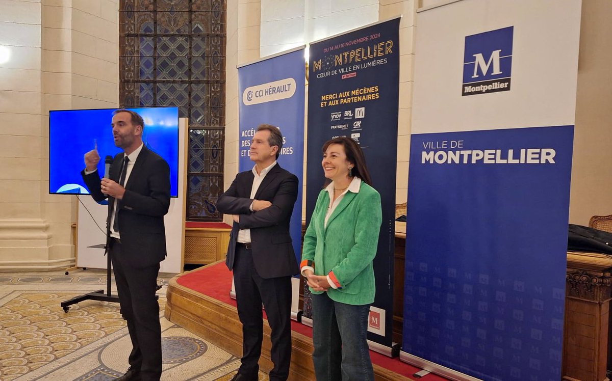 Lancement de la nouvelle édition de Cœur de ville en lumières à <a href="/montpellier_/">Ville de Montpellier</a> créée il y a 9 ans par la <a href="/CCIHerault/">CCI Herault</a>. Un événement majeur pour le centre-ville en termes d’attractivité et de rayonnement ! 19 scénographies spectaculaires à voir jusqu'au 16 novembre.

Merci à nos