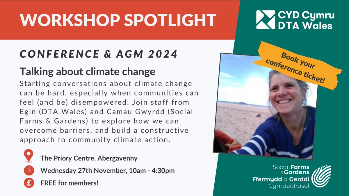 DTAWales's tweet image. 💡 Workshop Spotlight 💡 Talking About #ClimateChange – Join @egincymru (DTA Wales) &amp;amp; Camau Gwyrdd (@SFarm_GardenCym) to explore strategies for constructive climate conversations and inspiring #positiveaction in communities.
👉 Tickets: buff.ly/4ffnA6f
💸 FREE for members