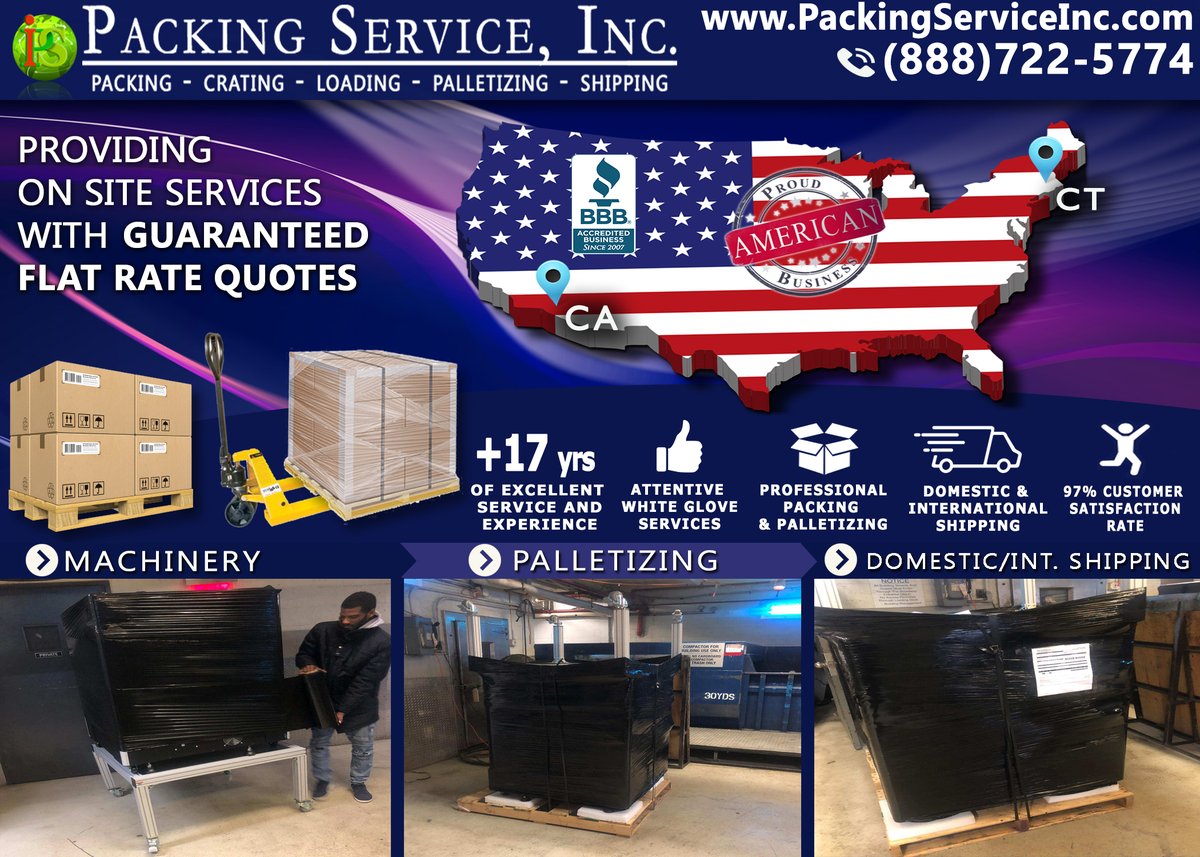 PackingService's tweet image. #Shipping made simple! Packing Service, Inc. does all the work for you! We specialize in #palletizing as well as #ExportShipping your belongings in the #Safest manner possible. Learn more at packingserviceinc.com or give us a call at 888-722–5774