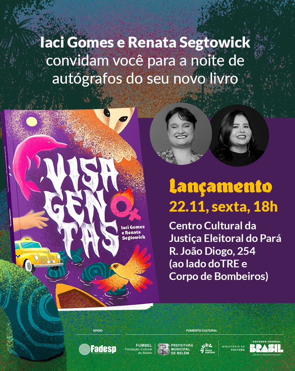 Uma honra poder convidar quem me acompanha como escritora (ou não, vai e conhece) para o lançamento do "Visagentas", segundo livro que escrevi, ilustrado por <a href="/renataseg/">renataseg.art</a>. Bora lá? ✨