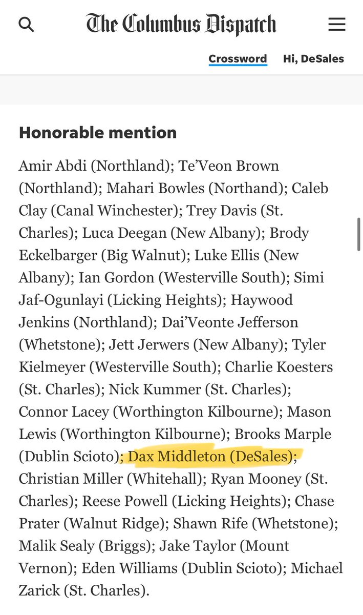 Dax Middleton (@daxmiddleton3) on Twitter photo Blessed to be named honorable mention all-district as a sophomore!
<a href="/FootballSFD/">DeSales Football</a> <a href="/pouringpurple/">Pouring Purple</a> <a href="/DispatchAlerts/">Columbus Dispatch</a>
Ready to do more junior year! Blessed to be named honorable mention all-district as a sophomore!
<a href="/FootballSFD/">DeSales Football</a> <a href="/pouringpurple/">Pouring Purple</a> <a href="/DispatchAlerts/">Columbus Dispatch</a>
Ready to do more junior year!