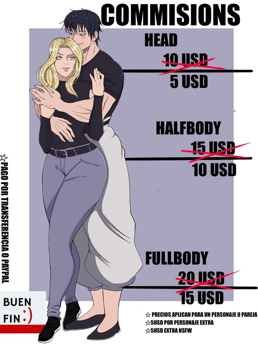 SharelywolfN's tweet photo. aprovechando que se viene el buen fin, le pondré una rebaja a mis precios 🗣️🗣️🗣️

Aprovechen

#commissionsoopen #comisiones #ArtCommission https://t.co/NOVVoWdfxs