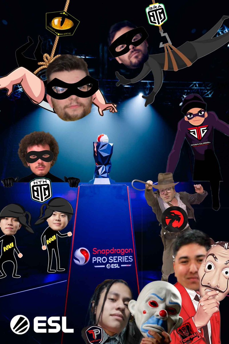 ESLClashofClans's tweet photo. 🏆 Who will get their hands on the #SnapdragonProSeries Season 6 trophy this weekend❓️

✍️ Write the name of each player You recognize from this image! 👀

🗓 We can't wait to see the action on Saturday &amp; Sunday at 16:00 CET! ⏳️ https://t.co/9W2Dr6RKnJ