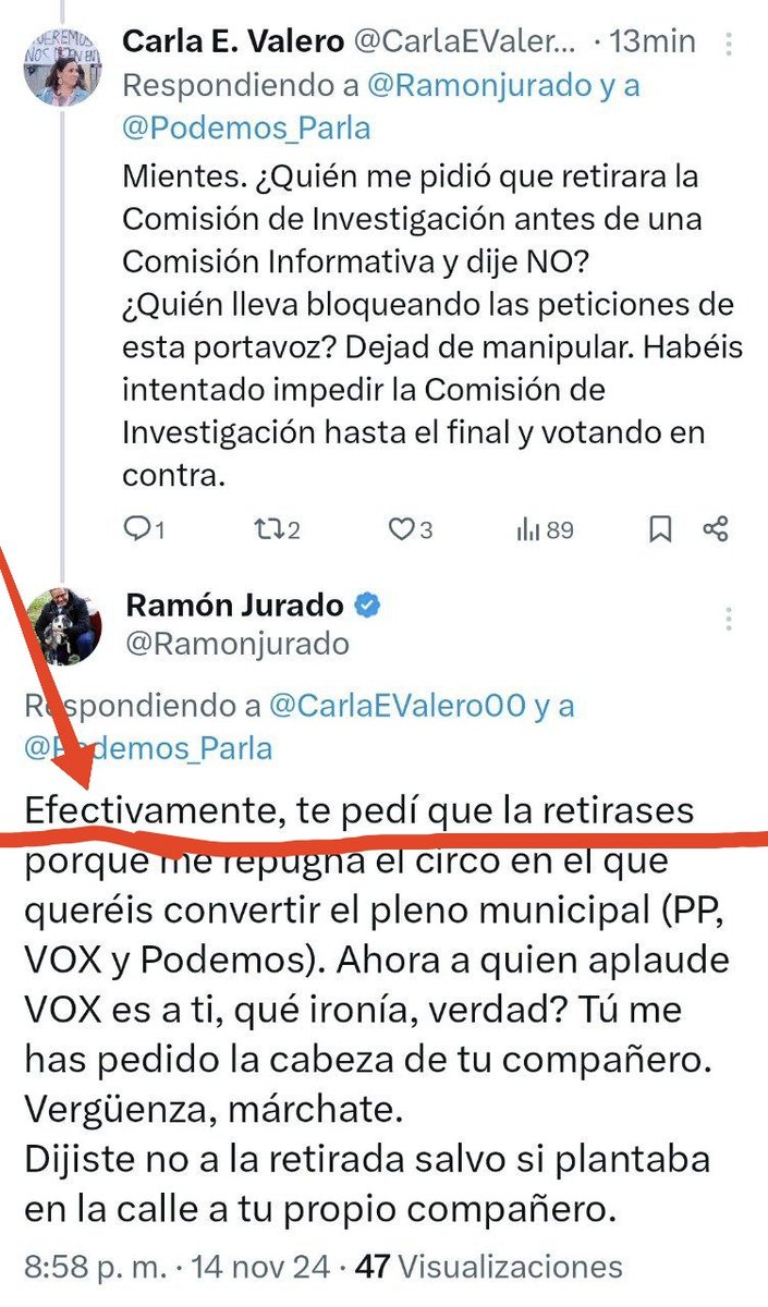 JuanPabloL1980's tweet image. Para mentir hay que tener la conciencia y las espaldas muy limpias. 

Vuestro alcalde de #Parla, Ramón Jurado Rodríguez, ya ha reconocido, que fue el quien pidió la retirada de la comisión de investigación por presunta y posible corrupción.

Aquí la prueba 👇
‼️MANIPULADORES‼️