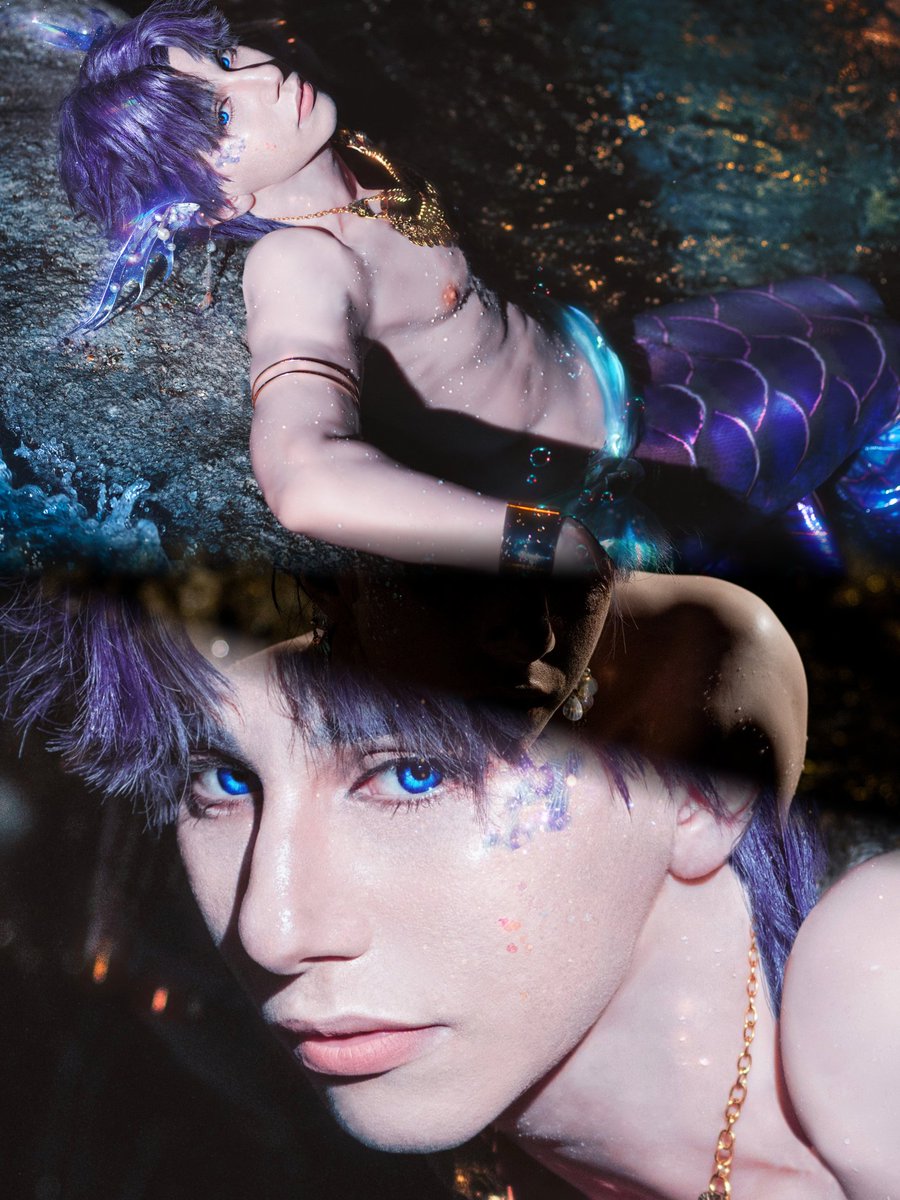 Heolwen's tweet photo. Rafayel mermaid cosplay - Land of Flames 
I WAS SO HYPE FOR THE STORY  I hope you like the photo taken by @/cleliegw on IG #Rafayel #rafayelcosplay #loveanddeepspace https://t.co/uNyrogRjb9