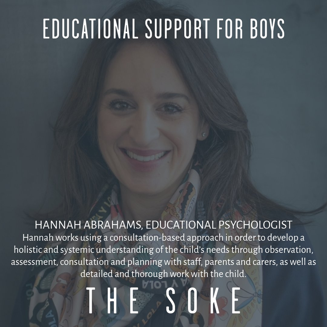 Hannah Abrahams, Educational Psychologist at The Soke, helps children and young people who are experiencing problems that can hinder their chances of learning.

To find out more, get in touch.
T: 020 7139 5051
E: reception@thesoke.uk
W: thesoke.uk

#mentalhealth