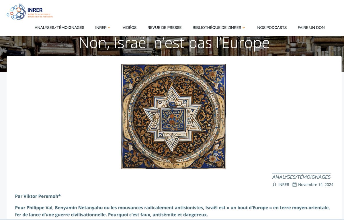 “Lâchez-nous avec les Khazars !" Deux journalistes expliquent en quoi européaniser Israël est antisémite, faux et dangereux.
inrer.org/2024/11/non-is…