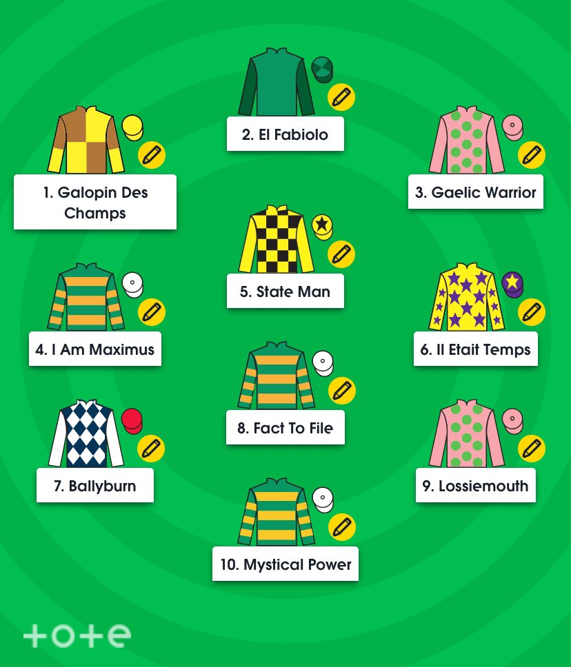 ToteRacing's tweet photo. A #TenToFollow stable using only horses trained by @WillieMullinsNH π€© https://t.co/5i7iXjbH6g