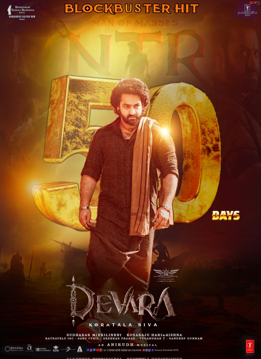 Ashishlucky17's tweet photo. Happy 50 @DevaraMovie ❤️🥹
@tarak9999 👑@anirudhofficial🧨
@vamsi84💥 @ynakg2🙌
Blockbuster run thank you Koratala Siva garu 💥🛐🏆
#50DaysForBlockbusterDEVARA #Devara50Days #DevaraStorm #DevaraJatara
#BlockbusterDevara
#Devara #DevaraOnNetflix
#DevaraCelebrations https://t.co/bGfIXoaBFe