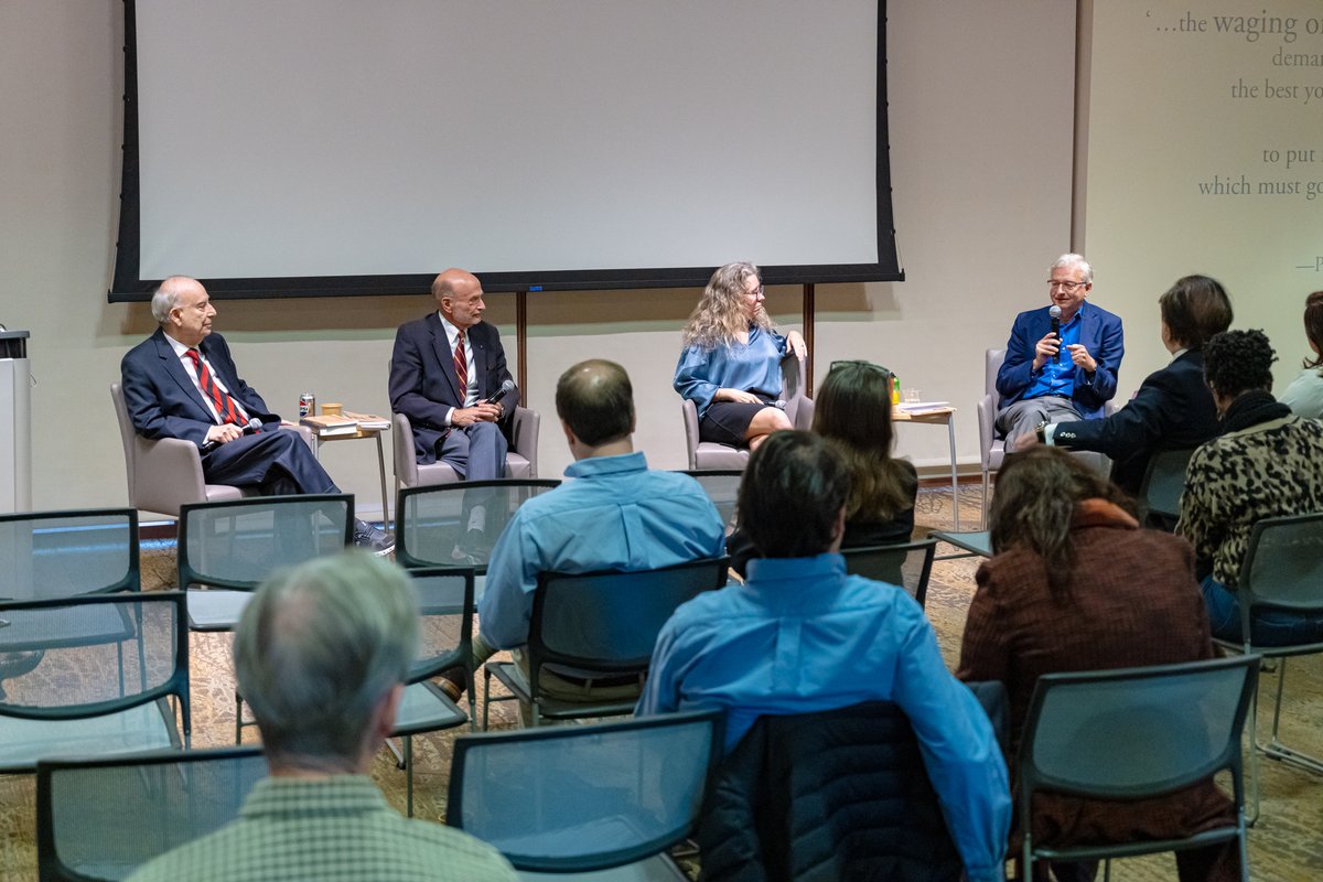 research_sis's tweet photo. Thanks to all who attended our final @AU_SIS book launch of 2024! @AskAkbar &amp; an interfaith panel discussed his new book "The Flying Man" and what its themes of cross-religious knowledge and understanding during Andalusia's "golden age" of Islam can teach us about today's world. https://t.co/JgHLhpYVLW