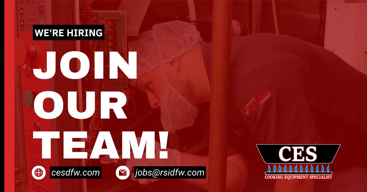 rsidfw's tweet image. It's a great time to get started in a commercial food equipment career!

We are in search of skilled tradespeople that want to advance their knowledge and build their career at a family operated business in DFW. Come join our team!

✉️  jobs@rsidfw.com
🔗  cesdfw.com/contact-ces/ce…