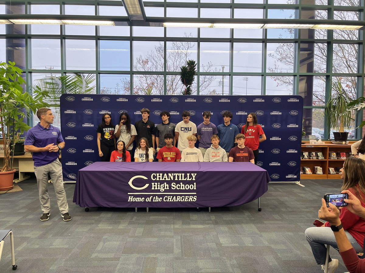 Excited to recognize 14 outstanding <a href="/Chantilly_HS/">Chantilly High School</a> student athletes who will continue their academic and athletic careers at the next level. #LeadtheCHARGE