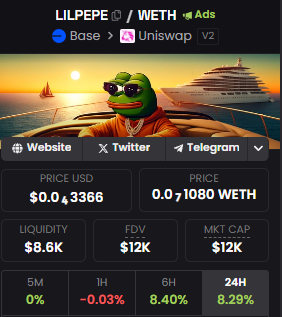 LILPEPE_Base's tweet photo. @base #MAKELILPEPEGREATAGAIN

$LILPEPE is taking over the #BaseChain

#based #base #basememecoin https://t.co/BzI0ze4ErQ